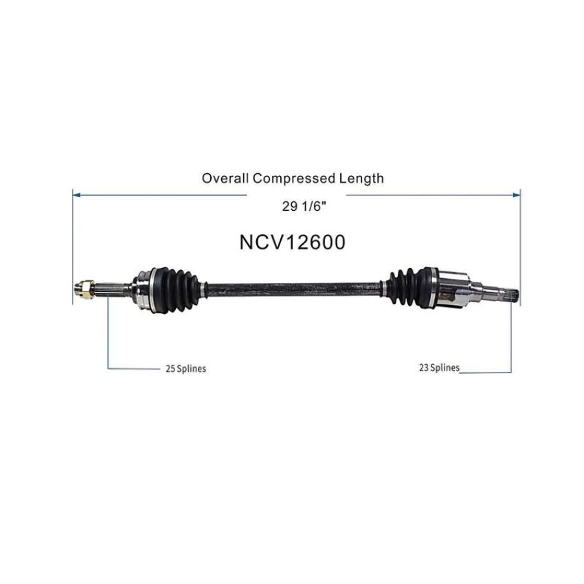 GSP NCV12600 Dodge, Jeep (2.4) CV Axle Assembly  - Rear Left