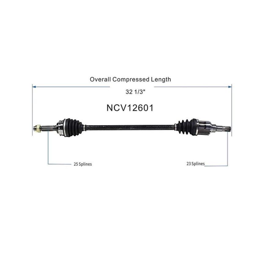 GSP NCV12601 Dodge, Jeep (2.4) CV Axle Assembly  - Rear Right