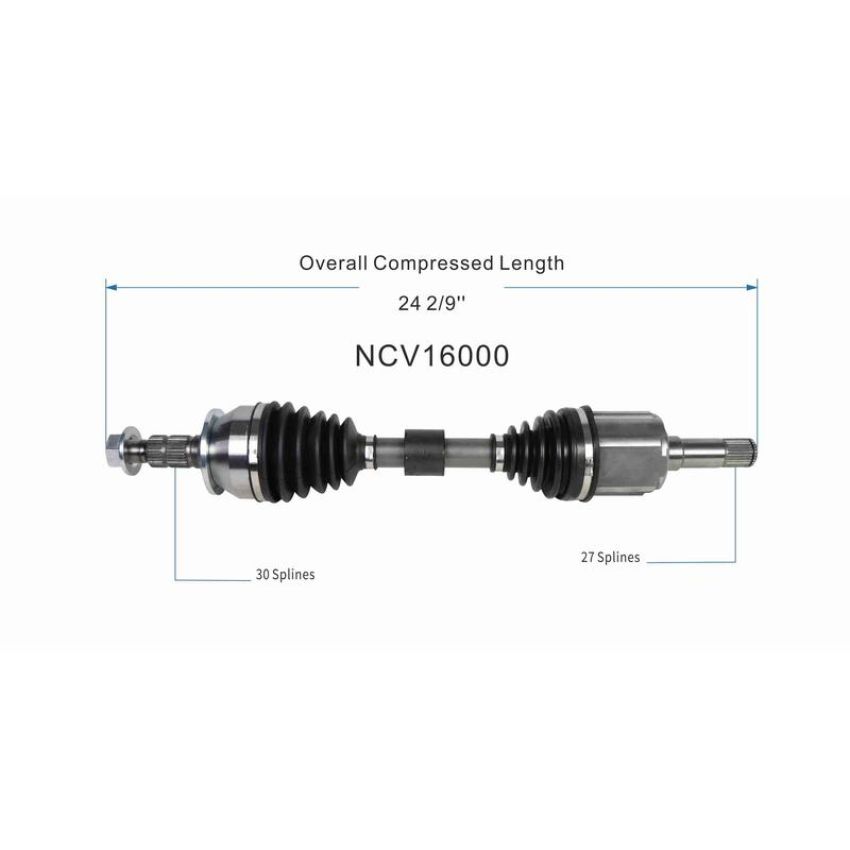 GSP NCV16000 2011 Buick Regal (2.0) CV Axle Assembly  - Front Left