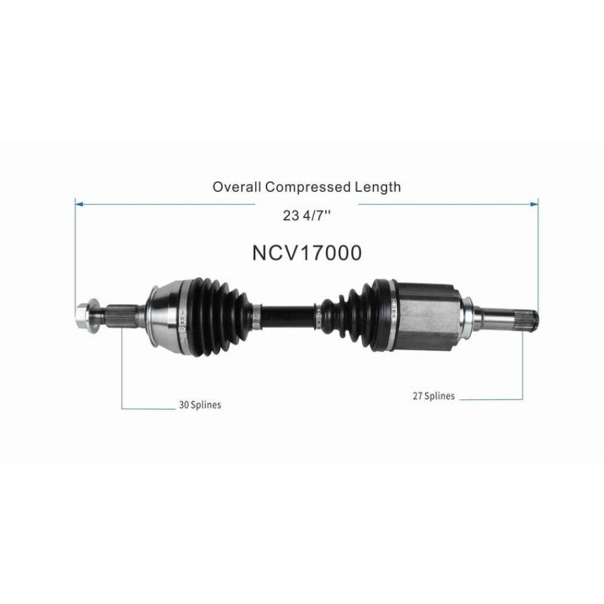 GSP NCV17000 Buick, Chevrolet (2.0, 2.4) CV Axle Assembly  - Front Right