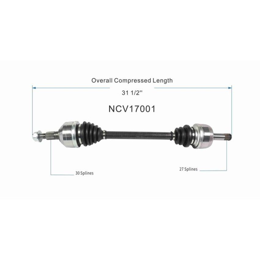 GSP NCV17001 Cadillac (3.6, 4.4, 4.6 - AWD/RWD) CV Axle Assembly  - Rear Left