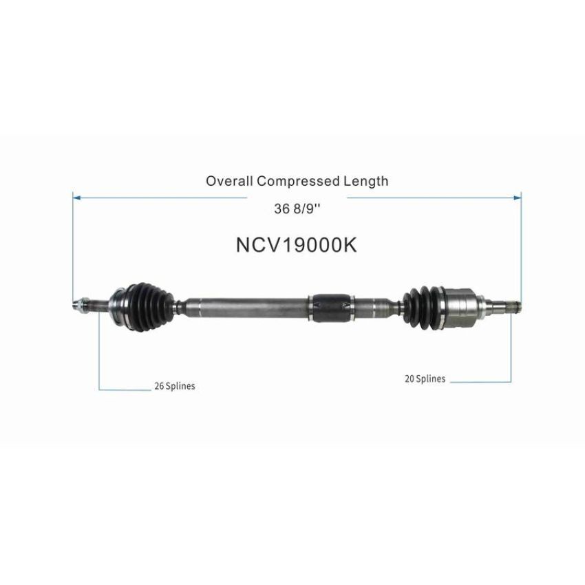 GSP NCV19000K Scion, Toyota CV Axle Assembly  - Front Right