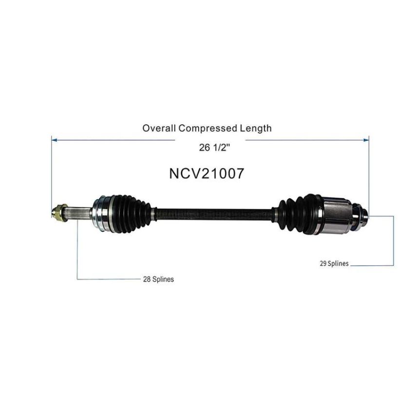 GSP NCV21007 07-13 Acura MDX CV Axle Assembly  - Rear Left