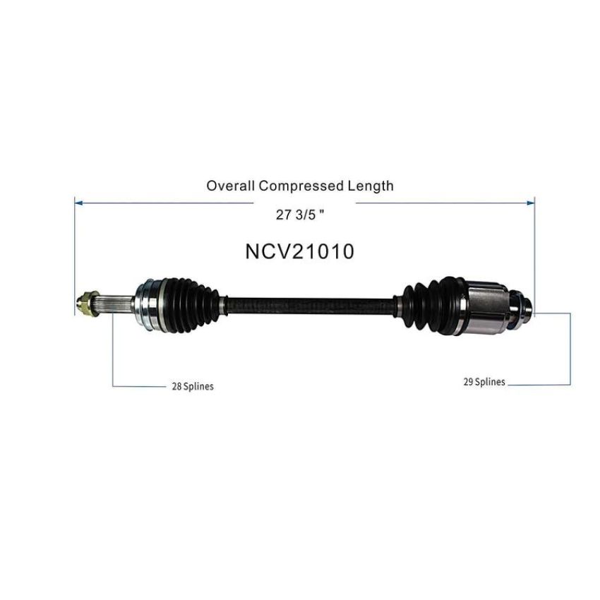 GSP NCV21010 07-13 Acura MDX CV Axle Assembly  - Rear Right