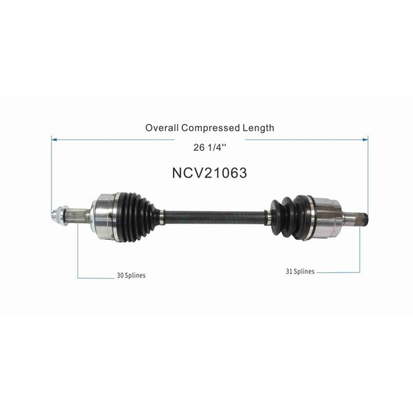 GSP NCV21063 13-15 Acura RDX CV Axle Assembly  - Front Left