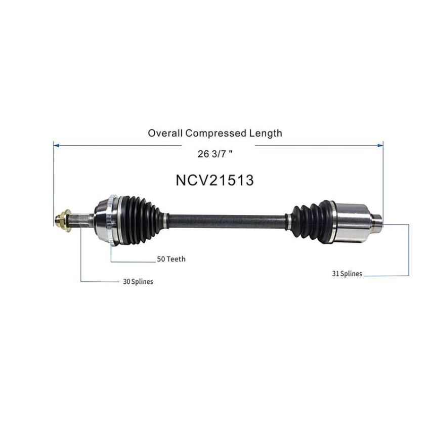 GSP NCV21513 91-95 Acura Legend CV Axle Assembly  - Front Left