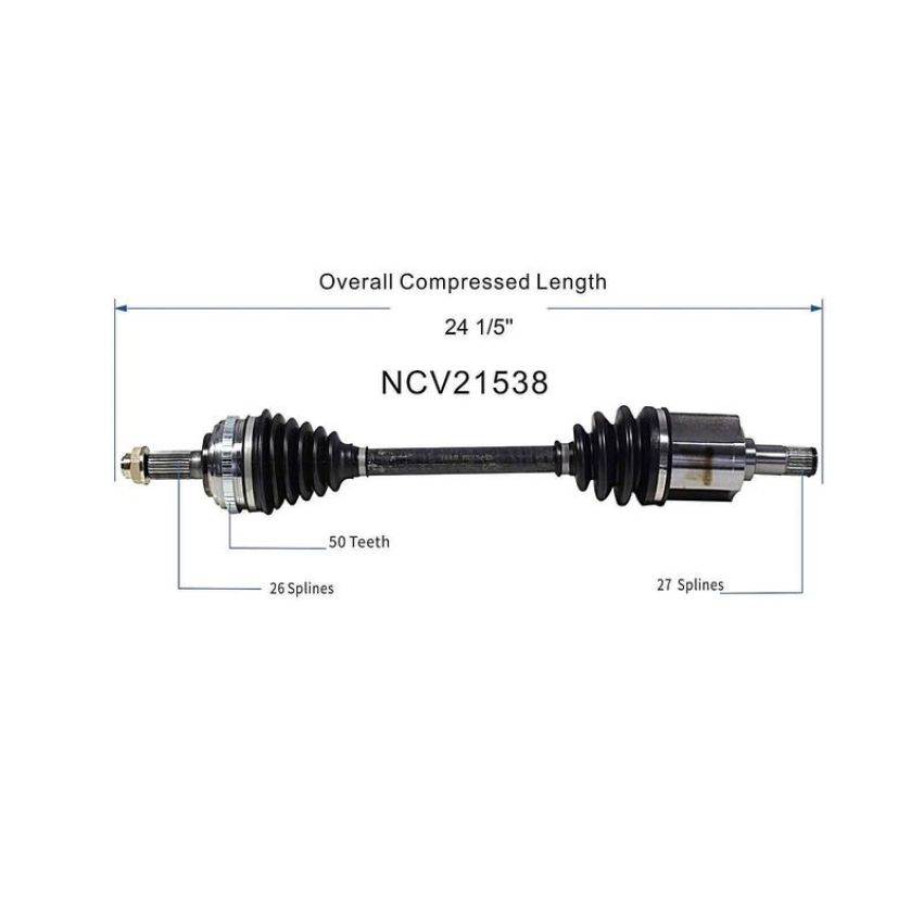 GSP NCV21538 Acura, Honda CV Axle Assembly  - Front Left