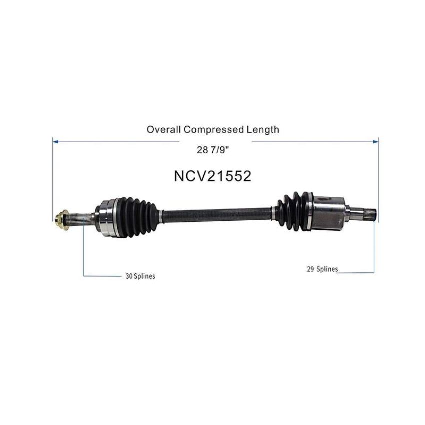GSP NCV21552 Acura, Honda CV Axle Assembly  - Front Left