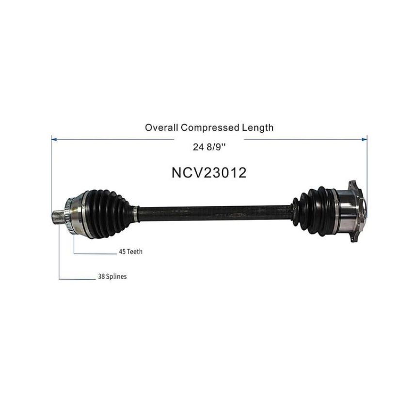 GSP NCV23012 00-04 Audi A6 Quattro Base (2.7) CV Axle Assembly  - Front Right