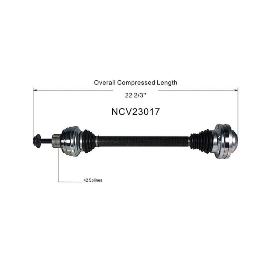 GSP NCV23017 Audi CV Axle Assembly  - Rear Right