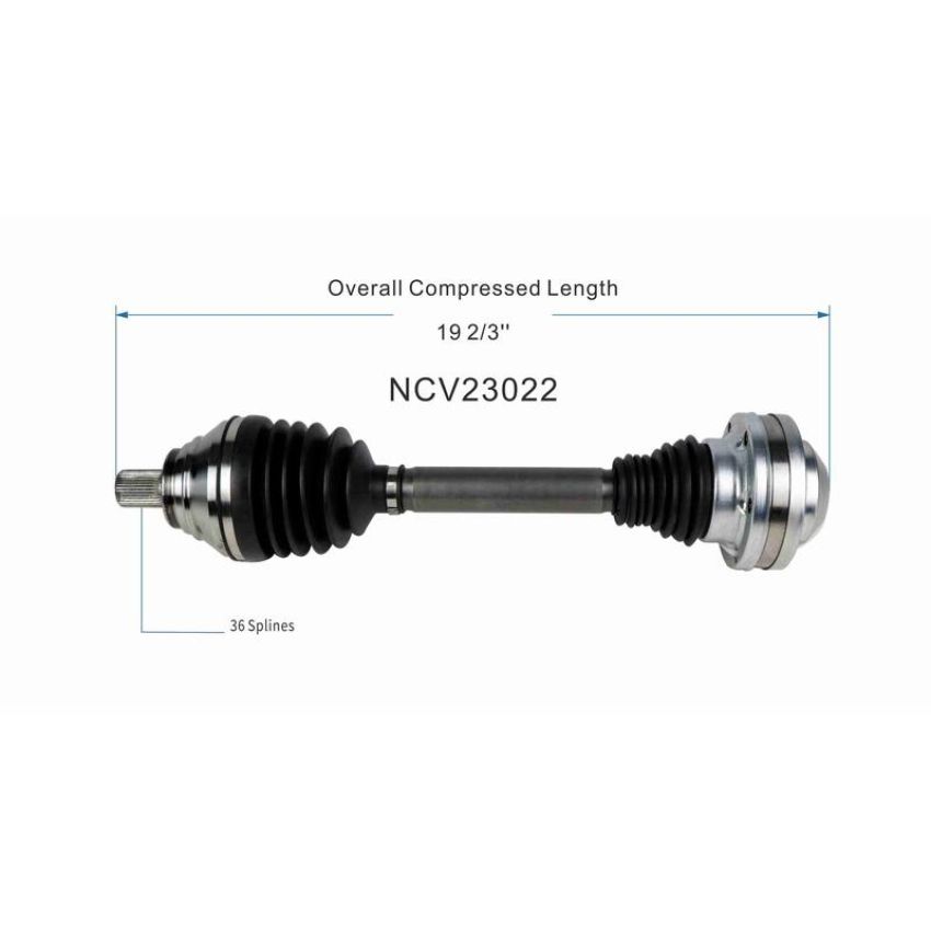 GSP NCV23022 Audi, Volkswagen (2.0) CV Axle Assembly  - Front Left