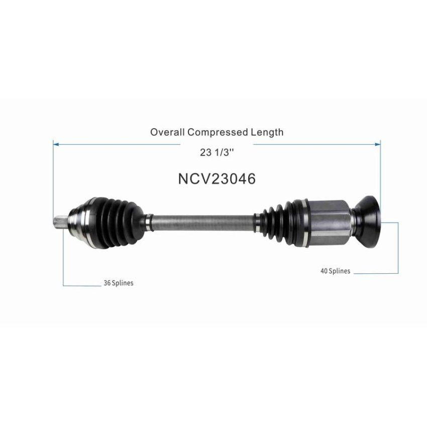 GSP NCV23046 Audi CV Axle Assembly  - Front Right