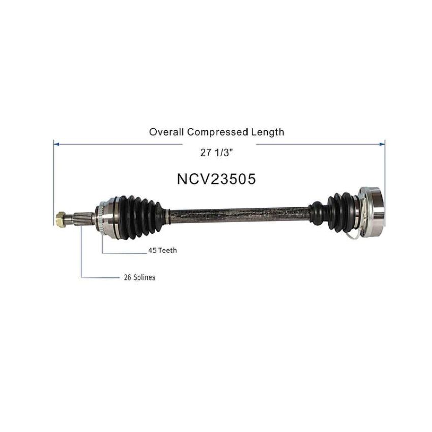 GSP NCV23505 Audi (Sedan) CV Axle Assembly  - Front Left