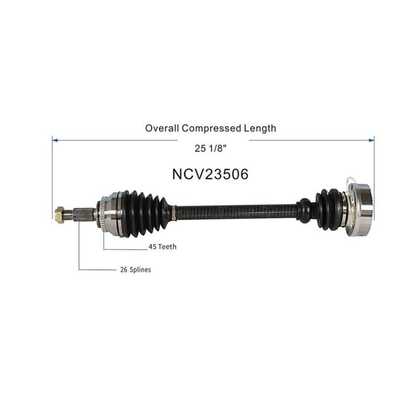 GSP NCV23506 Audi (Sedan) CV Axle Assembly  - Front Right