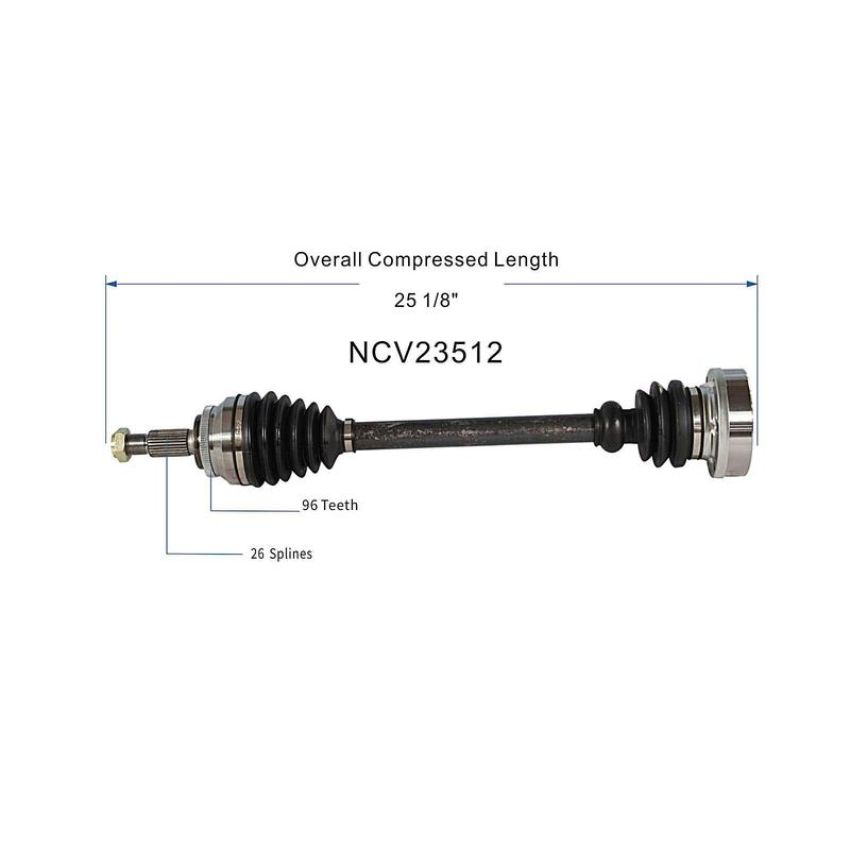 GSP NCV23512 84-88 Audi 5000 (Sedan) CV Axle Assembly  - Front Right