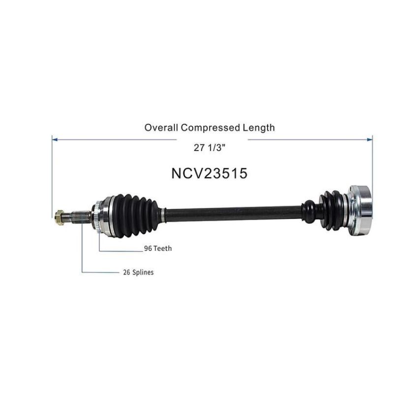 GSP NCV23515 80-88 Audi 5000 (Sedan) CV Axle Assembly  - Front Left