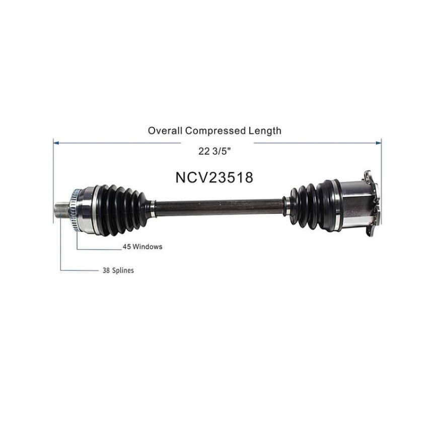 GSP NCV23518 05-09 Audi A4 Quattro (2.0) CV Axle Assembly  - Front Left