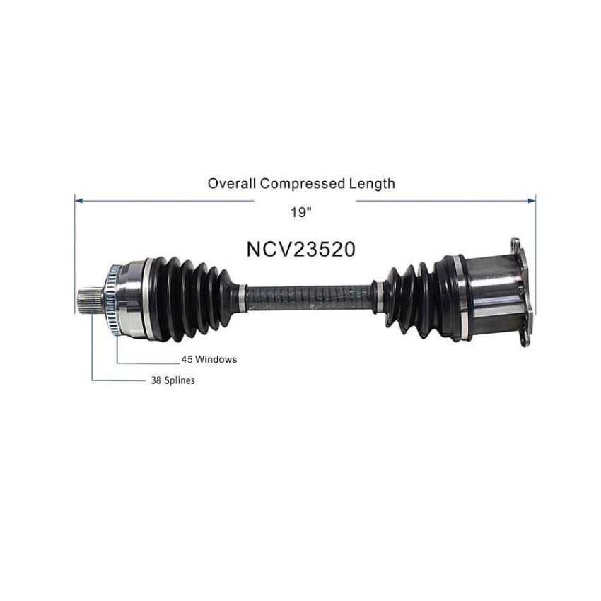 GSP NCV23520 05-09 Audi A4 Quattro (2.0) CV Axle Assembly  - Front Right
