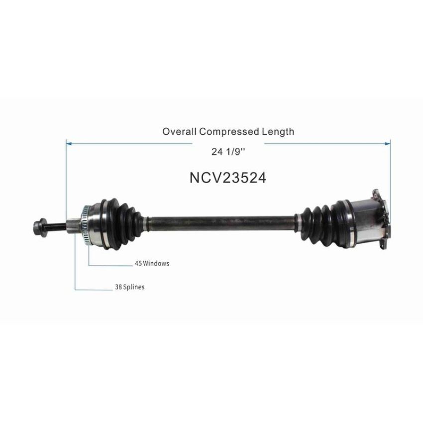 GSP NCV23524 02-08 Audi A4 Quattro (1.8, 2.0) CV Axle Assembly  - Front Right