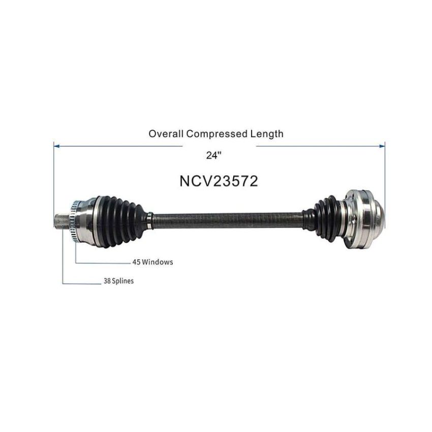 GSP NCV23572 02-04 Audi A4 Quattro (3.0) CV Axle Assembly  - Front Left