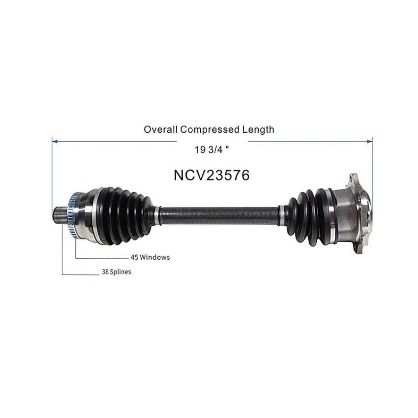 GSP NCV23576 Audi, Volkswagen (1.8, 2.0, 2.8, 4.0) CV Axle Assembly  - Front Right