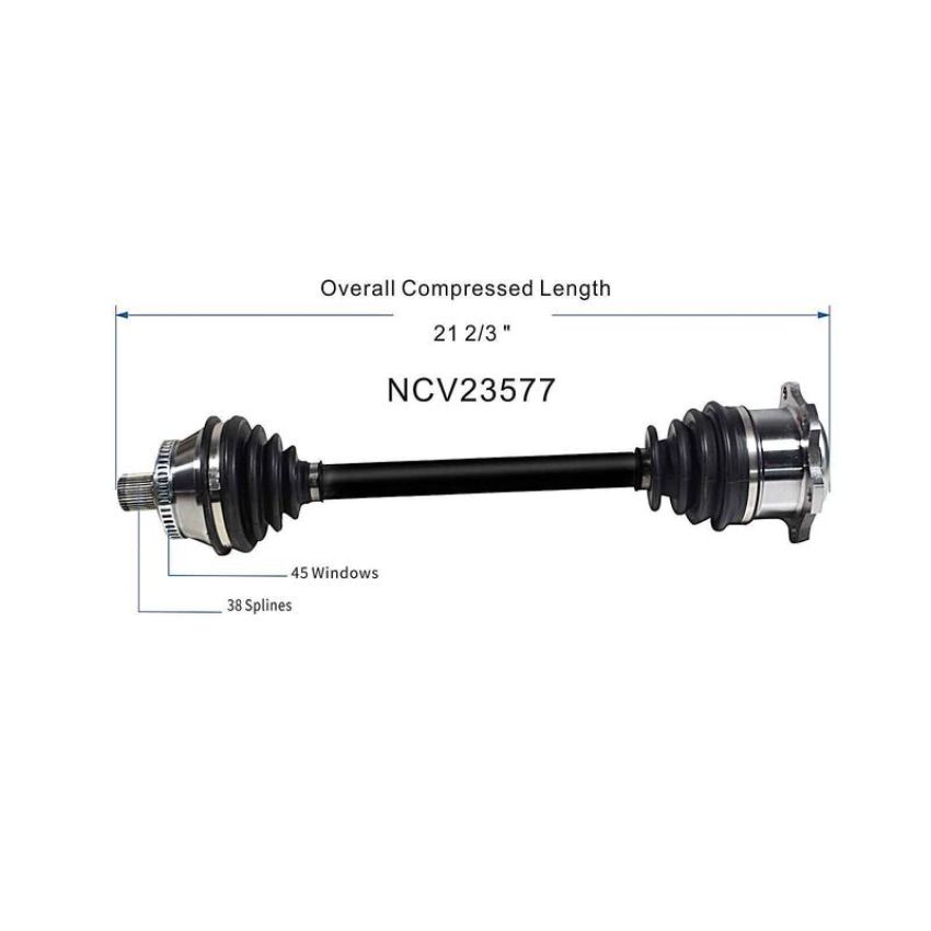 GSP NCV23577 Audi (2.8, 3.0) CV Axle Assembly  - Front Left
