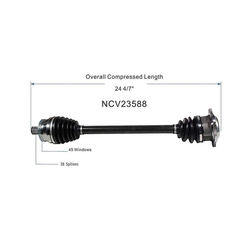 GSP NCV23588 Audi, Volkswagen (1.8, 2.8, 4.0) CV Axle Assembly  - Front Right
