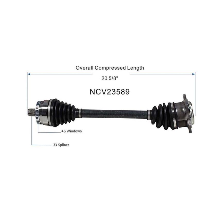 GSP NCV23589 Audi, Volkswagen (1.8) CV Axle Assembly  - Front Left