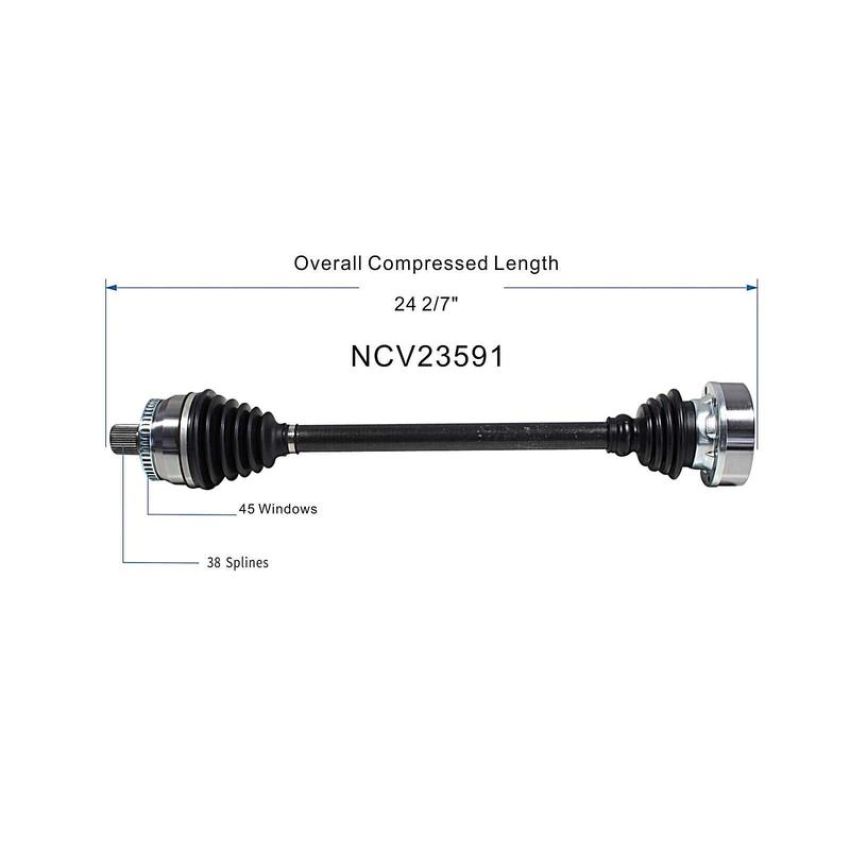 GSP NCV23591 97-01 Audi A4 Quattro (1.8, 2.8) CV Axle Assembly  - Front Left