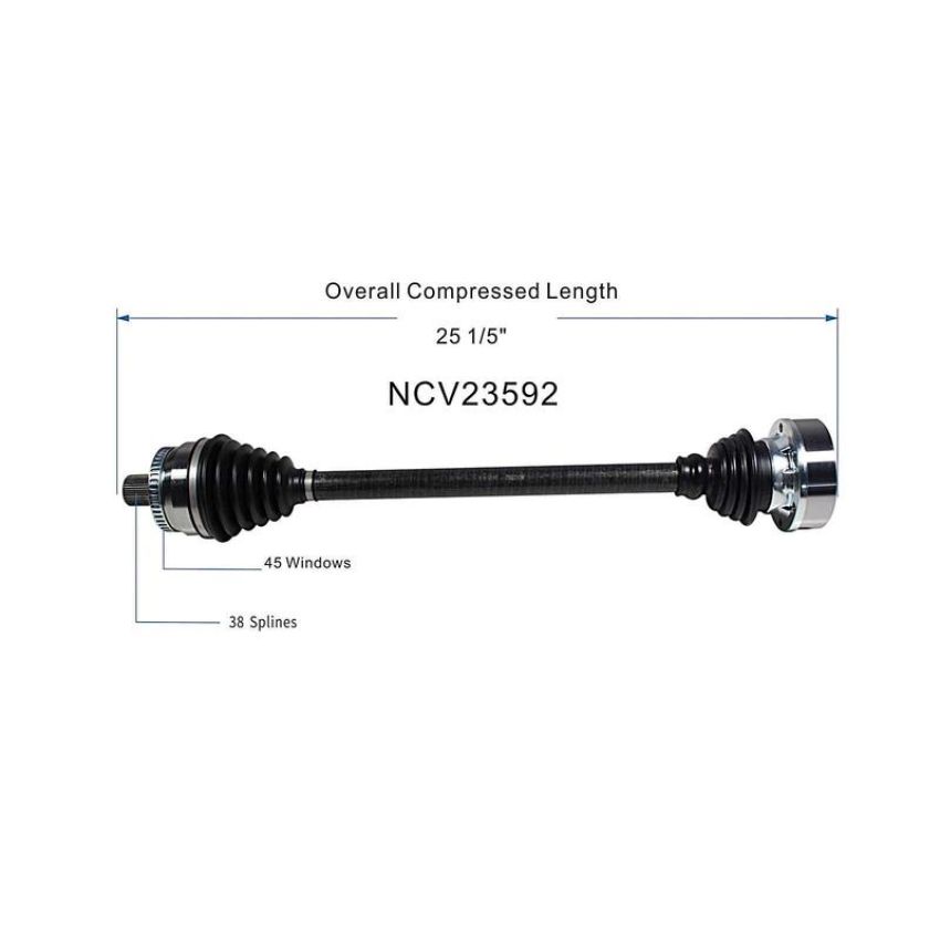 GSP NCV23592 97-01 Audi A4 Quattro (1.8, 2.8) CV Axle Assembly  - Front Right