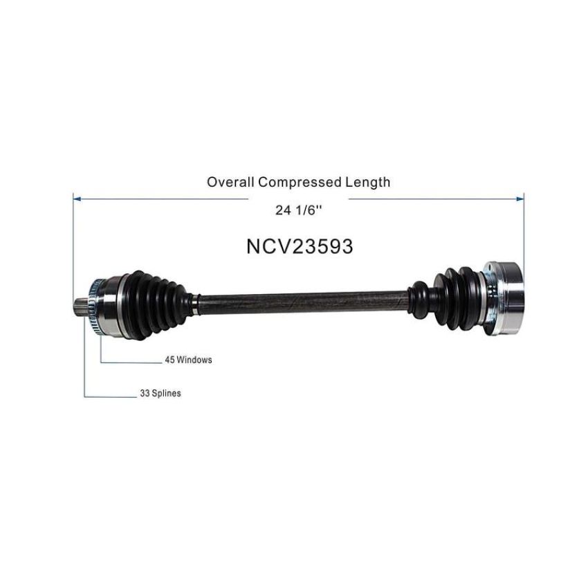 GSP NCV23593 97-00 Audi A4 Quattro (1.8) CV Axle Assembly  - Front Left