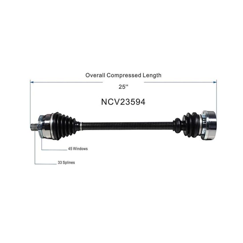 GSP NCV23594 97-00 Audi A4 Quattro (1.8) CV Axle Assembly  - Front Right