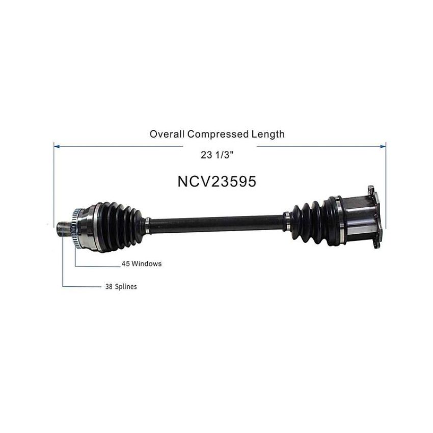 GSP NCV23595 Audi (1.8, 2.0) CV Axle Assembly  - Front Left
