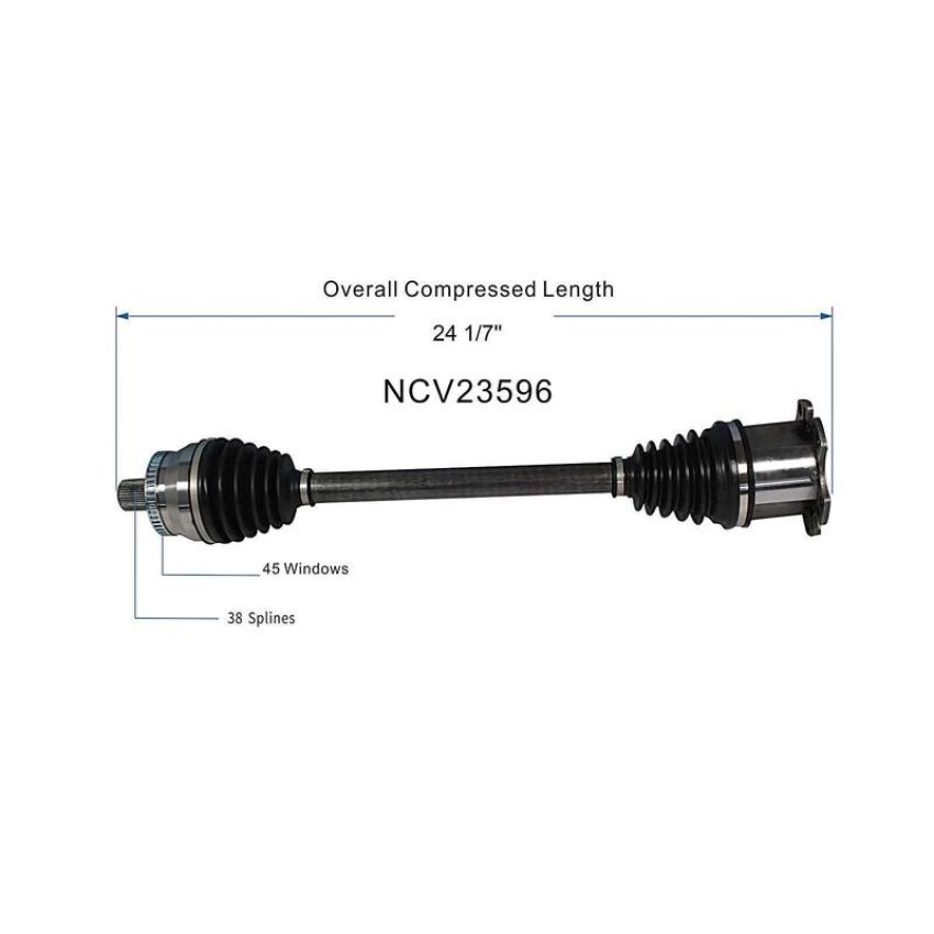 GSP NCV23596 Audi (1.8, 2.0) CV Axle Assembly  - Front Right