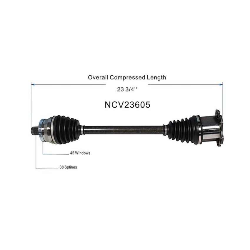 GSP NCV23605 01-05 Audi Allroad Quattro CV Axle Assembly  - Front Left