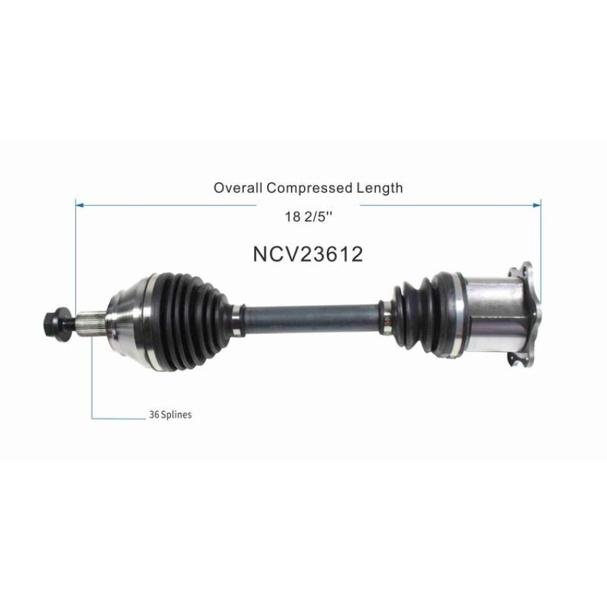 GSP NCV23612 04-06 Audi TT Quattro (3.2) CV Axle Assembly  - Front Left