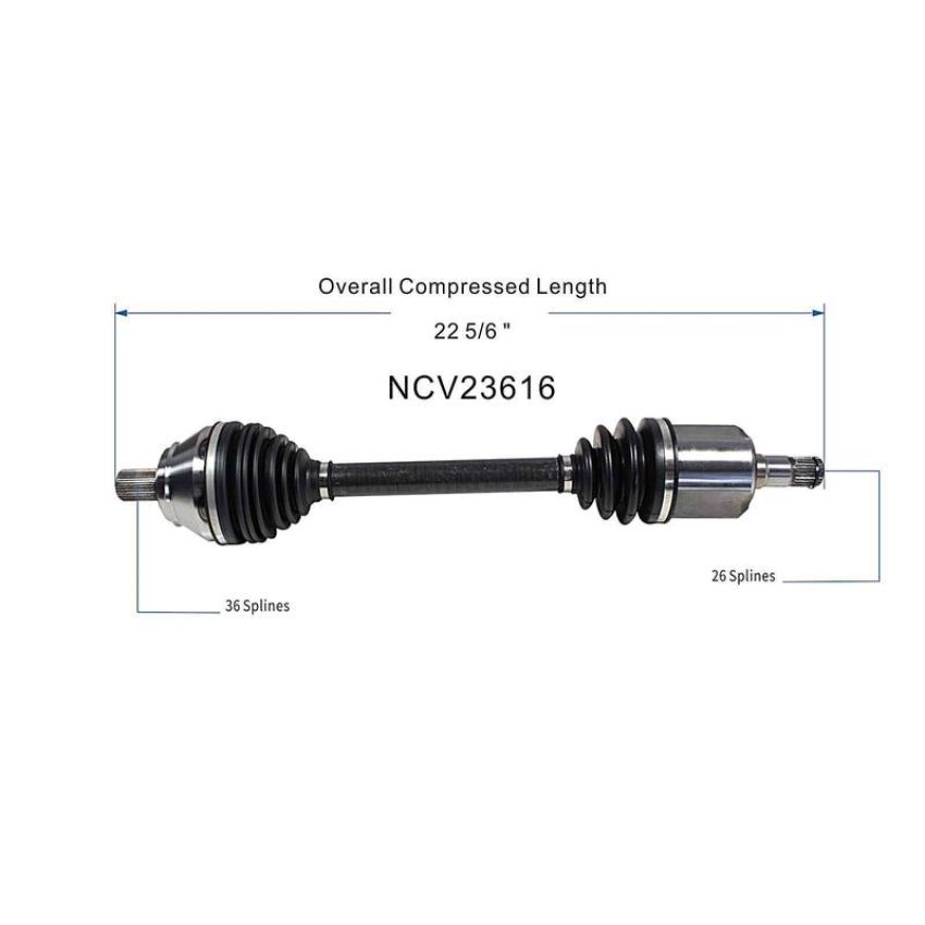 GSP NCV23616 03-06 Audi TT CV Axle Assembly  - Front Left