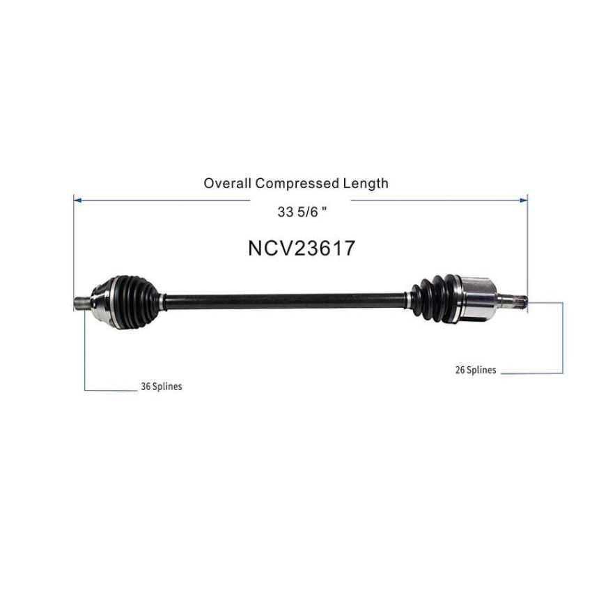 GSP NCV23617 03-06 Audi TT CV Axle Assembly  - Front Right