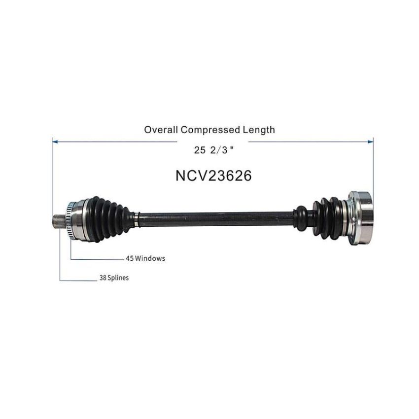 GSP NCV23626 00-04 Audi A6 Quattro (2.7, 3.0, 4.2) CV Axle Assembly  - Rear