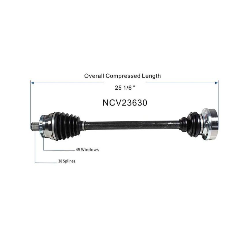 GSP NCV23630 00-04 Audi A6 Quattro Base (2.7) CV Axle Assembly  - Front Left