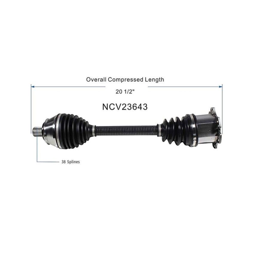 GSP NCV23643 05-11 Audi A6 Quattro (3.0, 3.2, 4.2) CV Axle Assembly  - Front Right