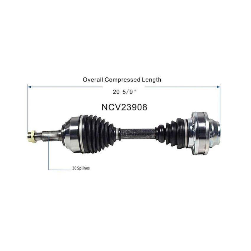 GSP NCV23908 Audi, Volkswagen (3.0, 3.2, 3.6, 4.2, 4.9, 5.0) CV Axle Assembly  - Front