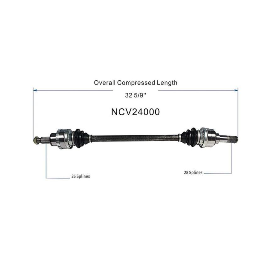GSP NCV24000 02-08 Jaguar X-Type CV Axle Assembly  - Rear Right
