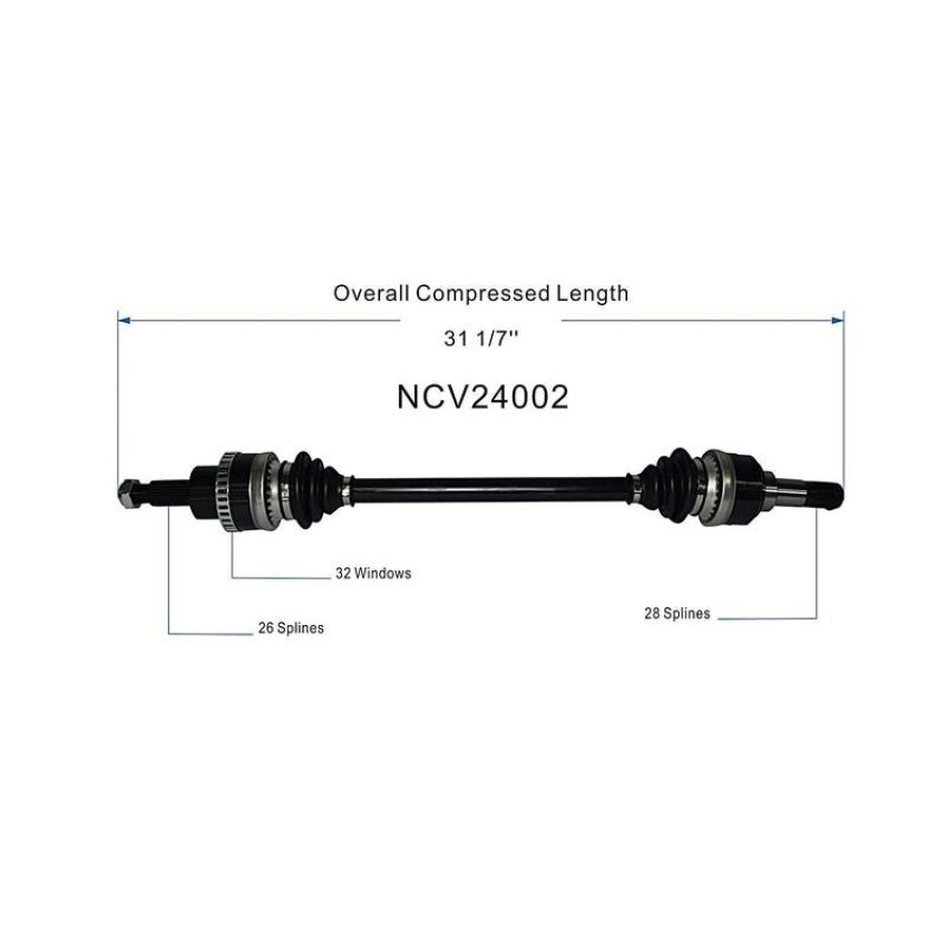 GSP NCV24002 02-08 Jaguar X-Type CV Axle Assembly  - Rear Left