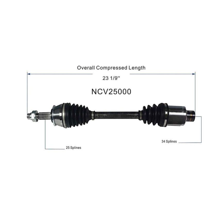 GSP NCV25000 Buick, Chevrolet (1.4 - FWD) CV Axle Assembly  - Front Right