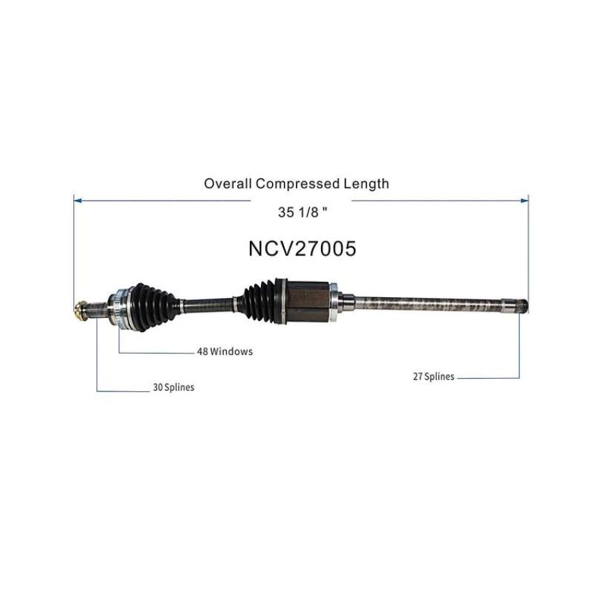 GSP NCV27005 BMW (Coupe - 3.0) CV Axle Assembly  - Front Right