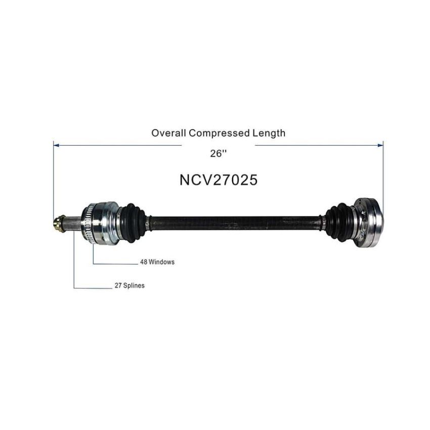 GSP NCV27025 BMW (Coupe/Sedan - 3.0) CV Axle Assembly  - Rear Right