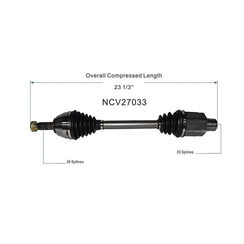GSP NCV27033 Mini CV Axle Assembly  - Front Right