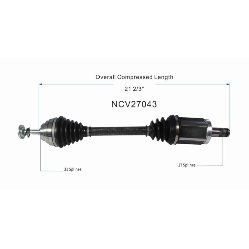 GSP NCV27043 BMW (Sedan - 2.0) CV Axle Assembly  - Front Left