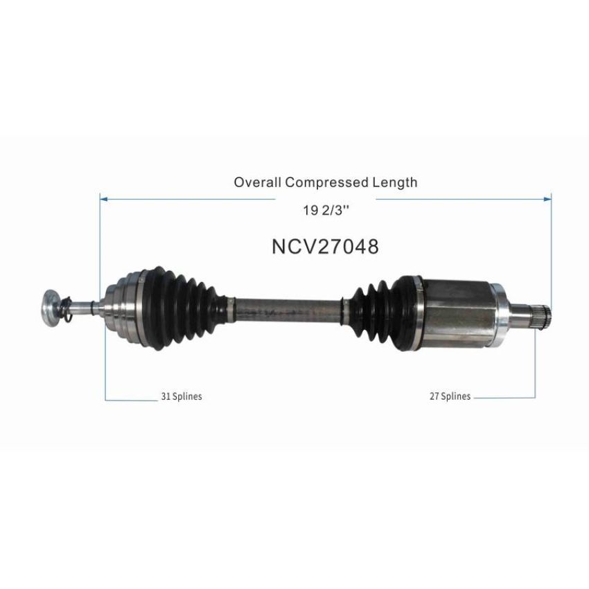 GSP NCV27048 12-15 BMW X1 (2.0, 3.0) CV Axle Assembly  - Front Left